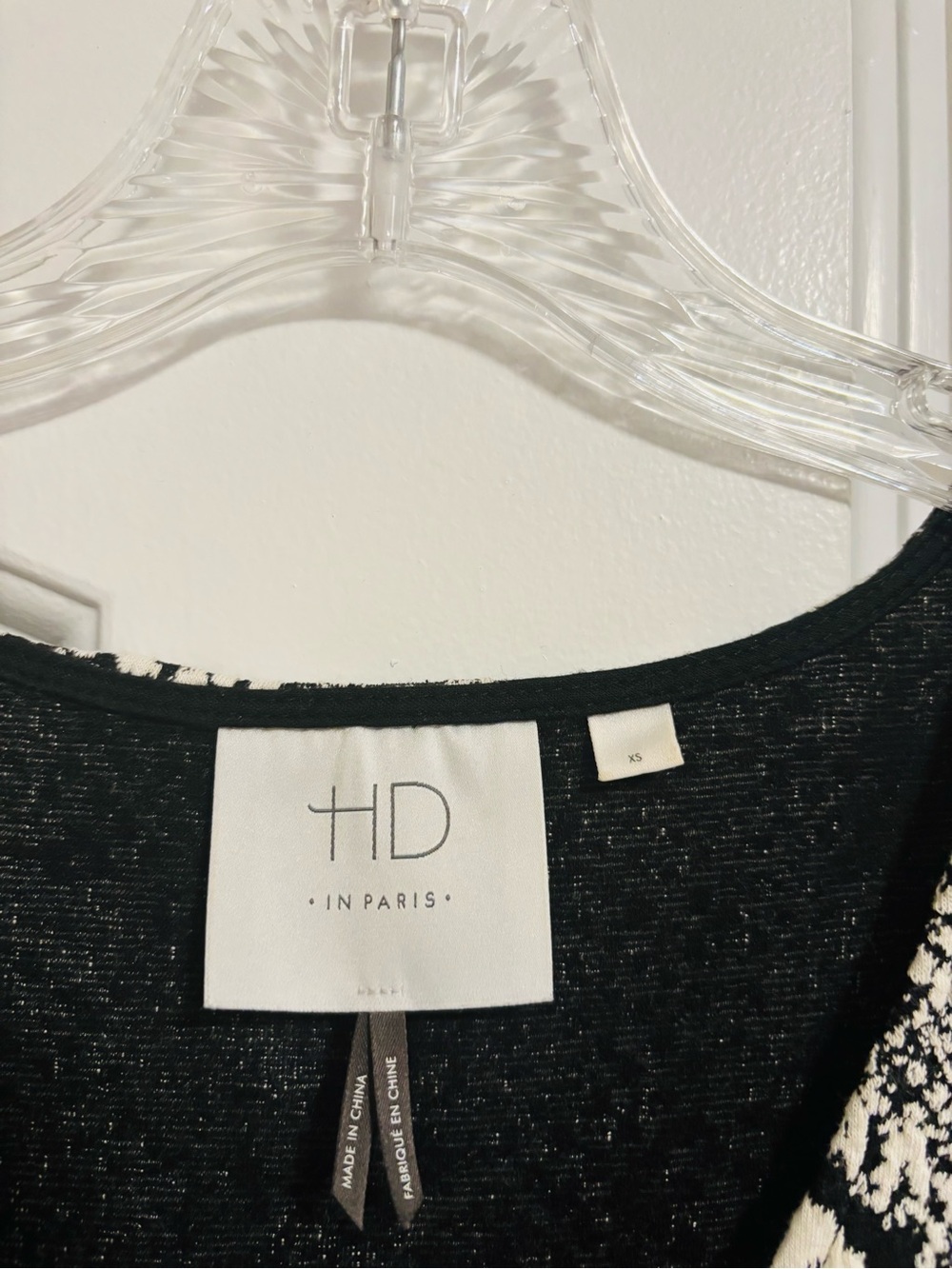 ANTHROPOLOGIE HD In Paris, Black & White Long-Sleeve Women's Dress, Size XS - Picture 4 of 5